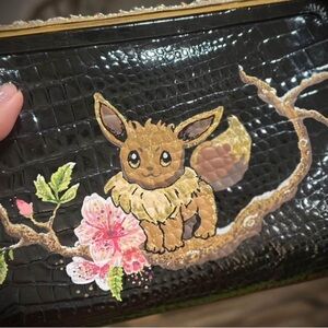 Collectible Handpainted Vintage Clutch Purse, Pokemon Eevee.